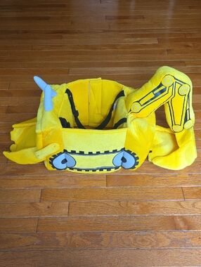 I WANT TO BE Excavator Digger Yellow Costume Bulldozer Toddler Kids 3-7 yrs Adj.